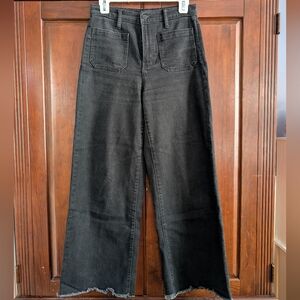 Banana Republic Charcoal High-Rise Wide-Leg Jeans